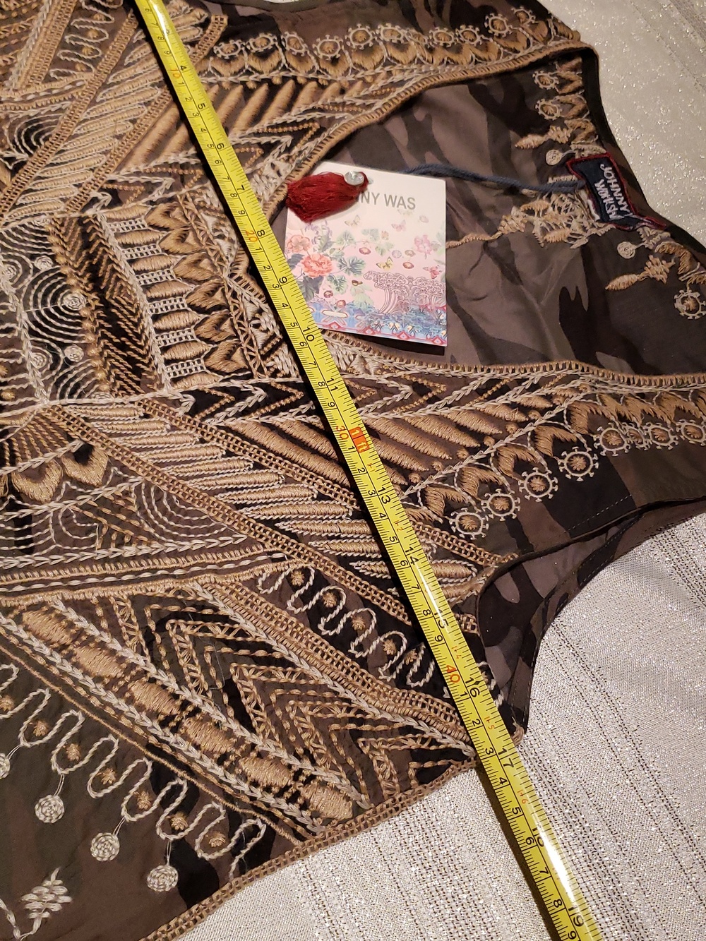 Johnny Was NEW Tank Top Tunic Women's XS≈S/M Embroidered Boho NWT - Picture 8 of 16